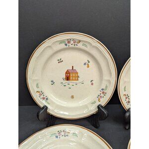 Vintage Newcor Stoneware 6004 Our Country Farmhouse Salad Plate Set of 4